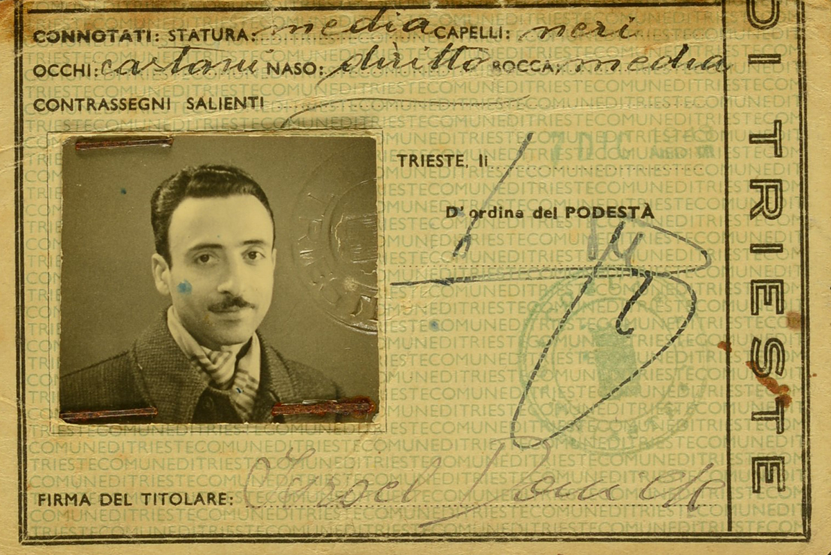 Documento de identidad de Daniele Israel. Trieste